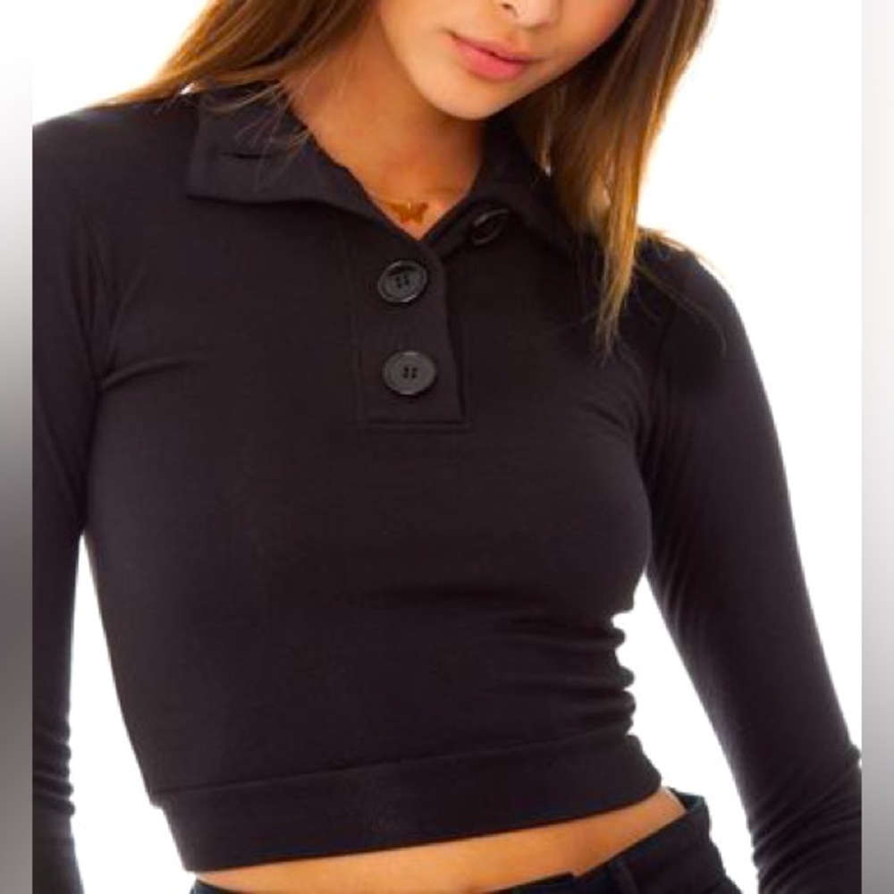 Are you am I keithi top black long sleeve medium